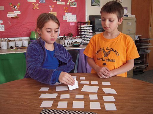 Students play the seed-plant Concentration game, pg. 225