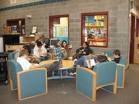 Reading in the library