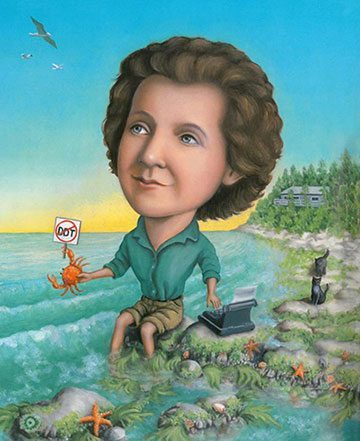 Rachel Carson, Lives of the Scientists, illustration copyright Kathryn Hewitt