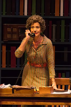 Carmen Roman as librarian Emily Wheelock Reed, a librarian who stood her ground for the right to read during the onset of the civil rights movement and refused to remove "The Rabbit's Wedding" from the shelves. Photo by Len Villano for The Peninsula Players