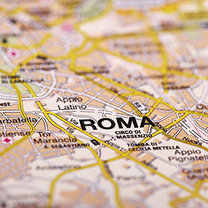 Copyright Adobe Stock. Rome Map Detail; selective focus By Jules_Kitano