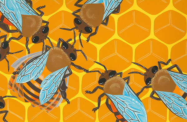 Bee Dance illustration by Rick Chrustowski