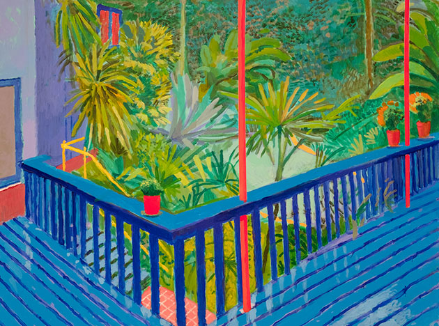 Garden 3 by David Hockney, on exhibit at The Metropolitan Museum of Art