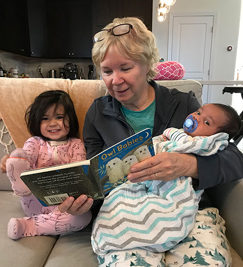 Constance Van Hoven and her grandchildren