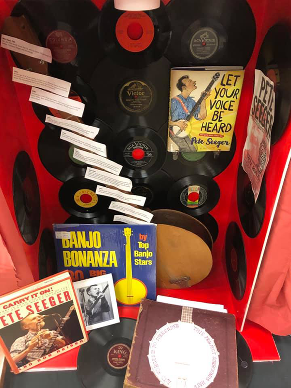 Adam's stage display for Pete Seeger's life