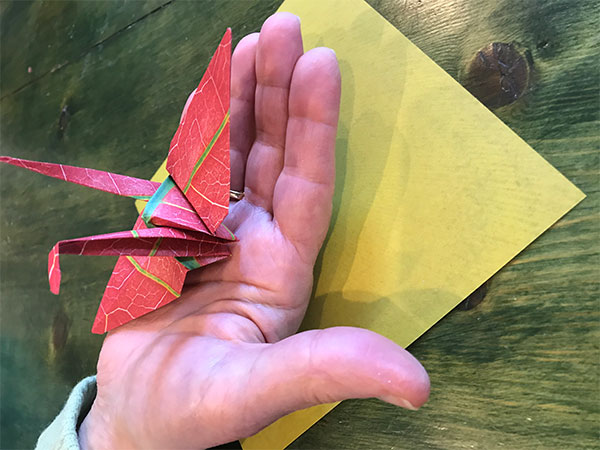 Origami peace crane