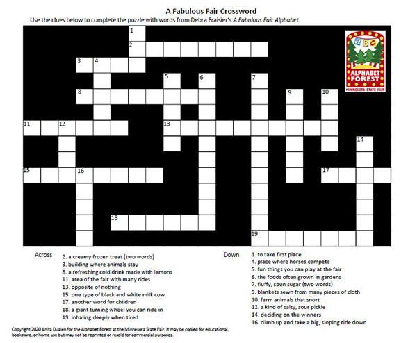 State Fair Alphabet Crossword Puzzle