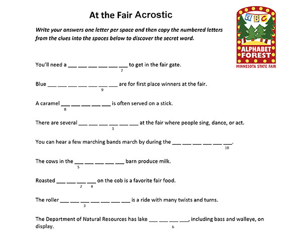 At the Fair Acrostic