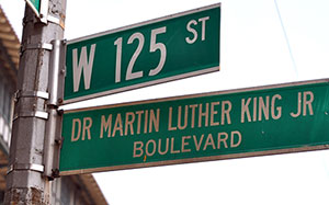 street signs in Harlem