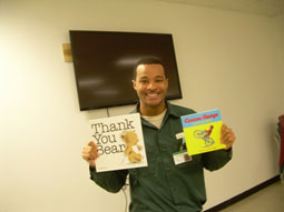 inmate with two books he selected