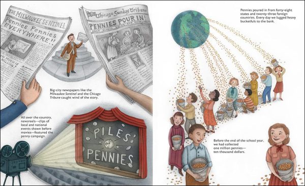 illustration by Jamie Zollars from Snowshoe Kate and the Hospital Built or Pennies